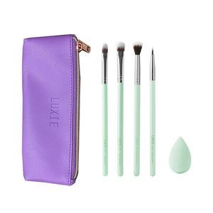 LUXIE Florals Brush Set in Purple Pouch | Eye and Concealer Brushes | NEW